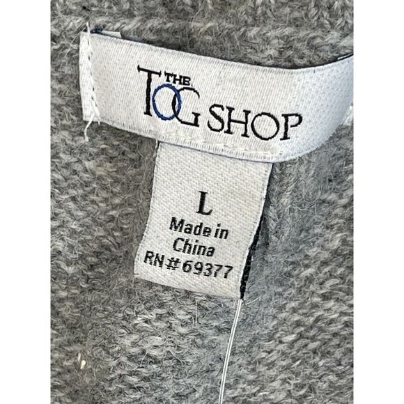 The Tog Shop Cardigan Sweater Wool Gray Cable Knit Button - Picture 4 of 13